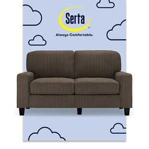 Serta Palisades 61&quot Track Arm Sofa Loveseat with Removable Covers Brown