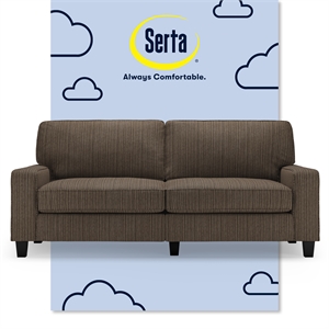 Serta Palisades 78&quot Track Arm Sofa with Removable Covers Brown