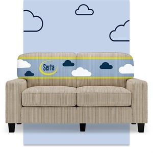 Serta Palisades 61&quot Track Arm Sofa Loveseat with Removable Covers Beige