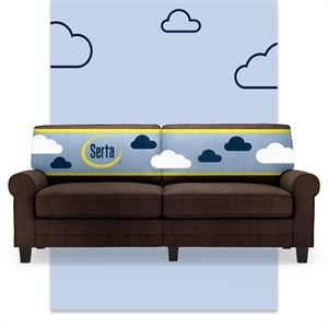 Serta Copenhagen 78&quot Rolled Arm Sofa with Removable Covers Brown