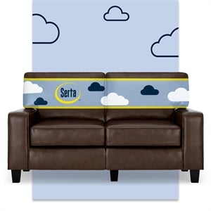 Serta Palisades 61&quot Track Arm Sofa Loveseat with Removable Covers Chestnut Brown