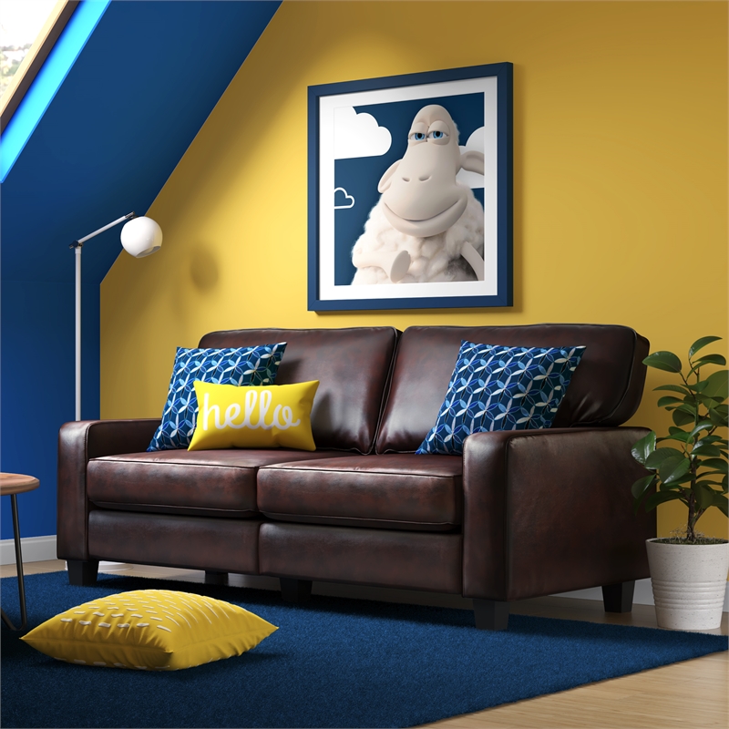 Serta Palisades 73 Sofa Chestnut Brown