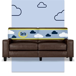 Serta Palisades 73&quot Track Arm Sofa with Removable Covers Chestnut Brown