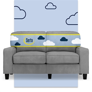 Serta Palisades 61&quot Track Arm Sofa Loveseat with Removable Covers Glacial Gray