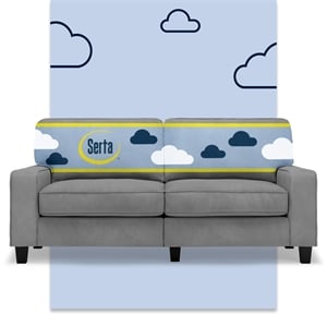 Serta Palisades 73&quot Track Arm Sofa with Removable Covers Glacial Gray