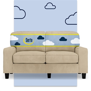 Serta Palisades 61&quot Track Arm Sofa Loveseat with Removable Covers Sand Beige