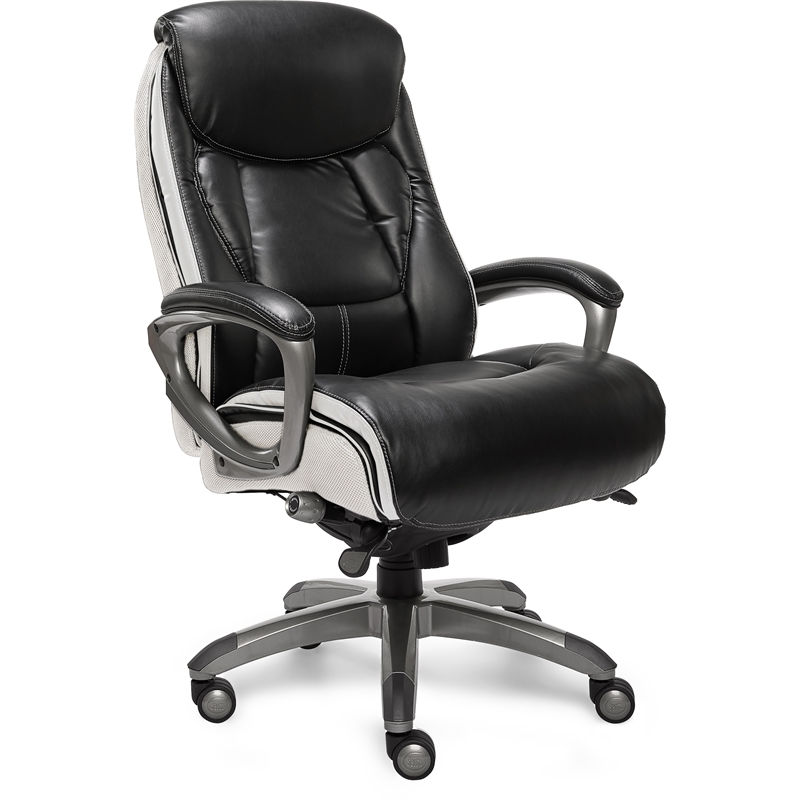 Serta Smart Layers Ergonomic Leather Executive Office Chair in Black