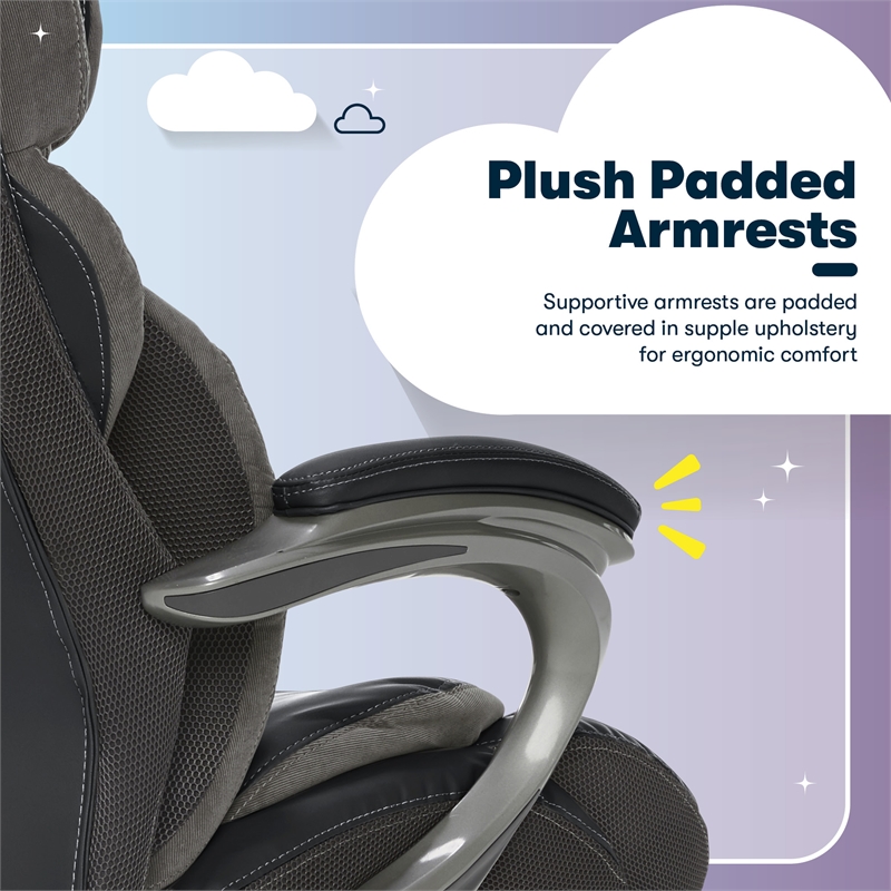 Serta Jackson Big and Tall Faux Leather Executive Office Chair in Black