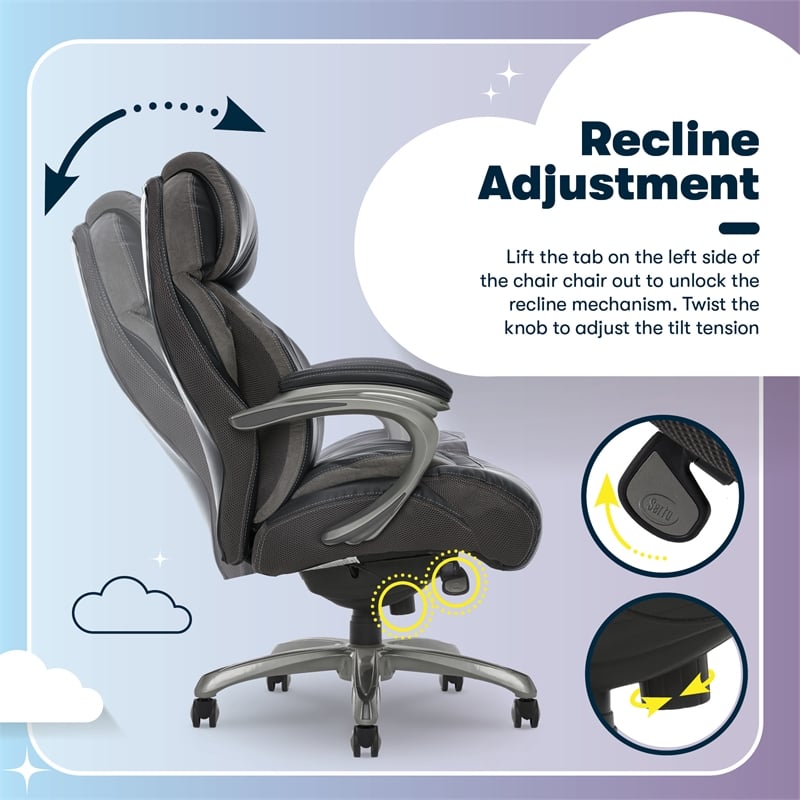 Serta Jackson Big and Tall Faux Leather Executive Office Chair in Black