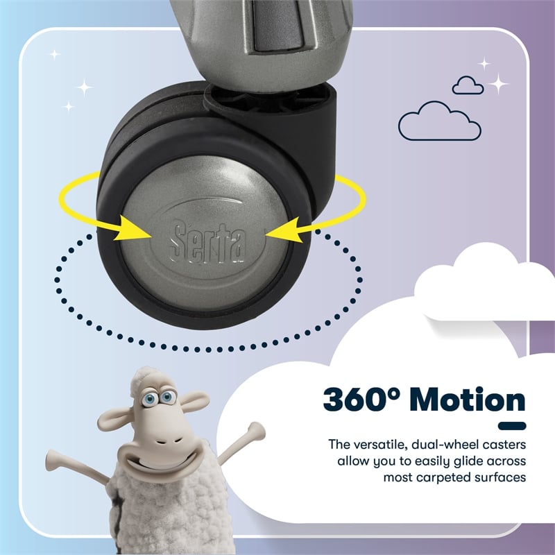 Serta Jackson Big and Tall Faux Leather Executive Office Chair in Black