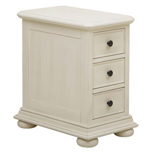 coastal chairside wood chest in white linen