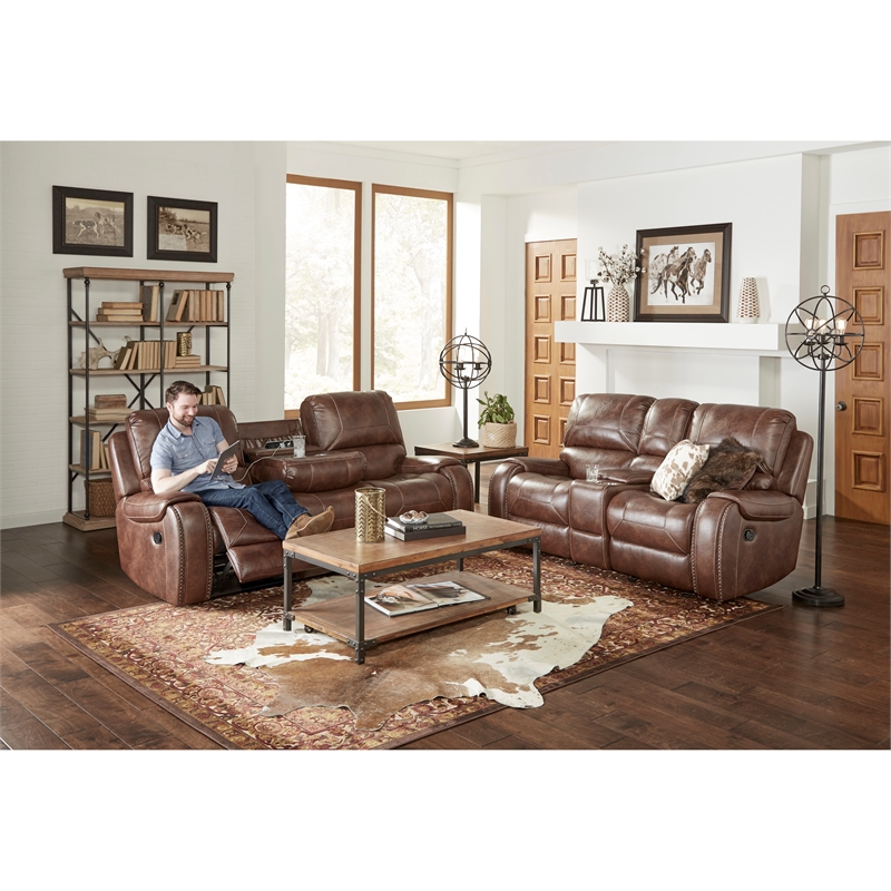 Pulaski leather reclining discount sofa