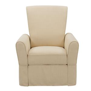 Home Fare Smooth Back Manual Recliner Glider in Oatmeal Beige