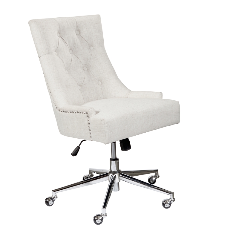 grey button office chair