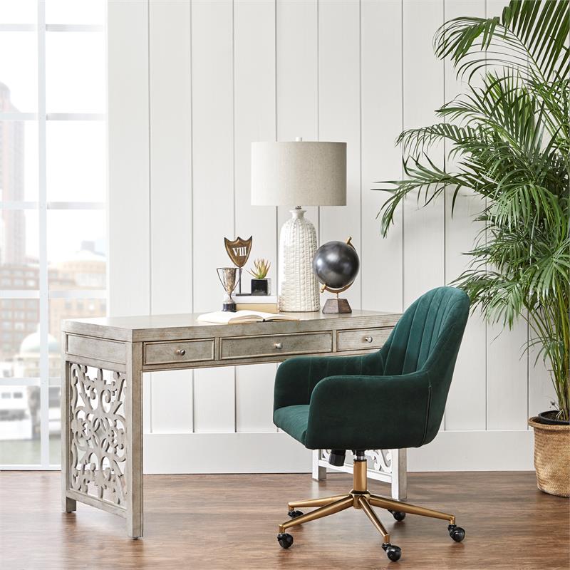 Home Fare Upholstered Channel Tufted, Green Upholstered Desk Chair