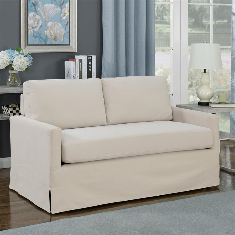Home Fare Modern Slipcover Style Sofa in Dune Beige Cymax Business