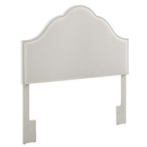 york style upholstered full queen headboard in natural white