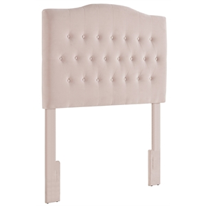 diamond tufted twin upholstered headboard in blush pink