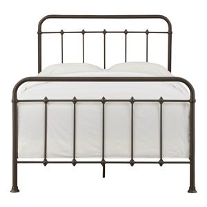 home fare full curved metal bed in brown
