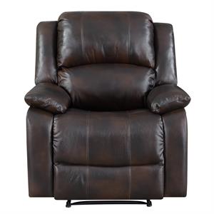 home fare brown leather wall hugger recliner