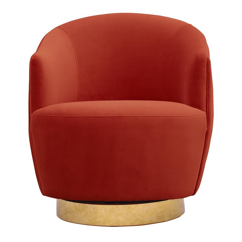 Home Fare Channel Tufted Swivel Accent Chair in Papaya Orange Cymax