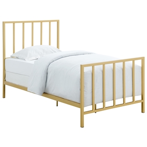 home fare twin metal bed in metallic gold