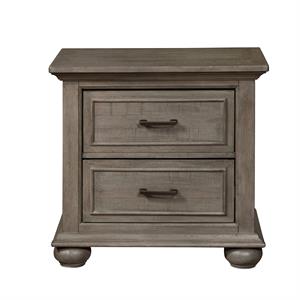 home fare chatham park 2 drawer nightstand in warm grey