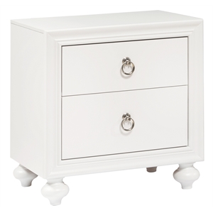 home fare youth 2 drawer usb nightstand in white