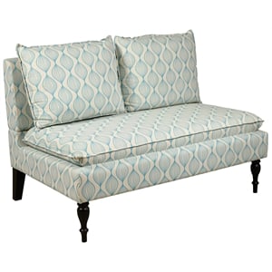 homefare living room bench in cream and blue fabric