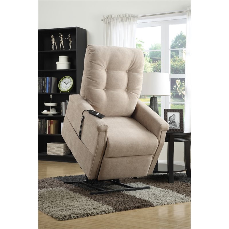 PRI Prime Resources Montreal Piedra Fabric Recliner in Beige DS1667