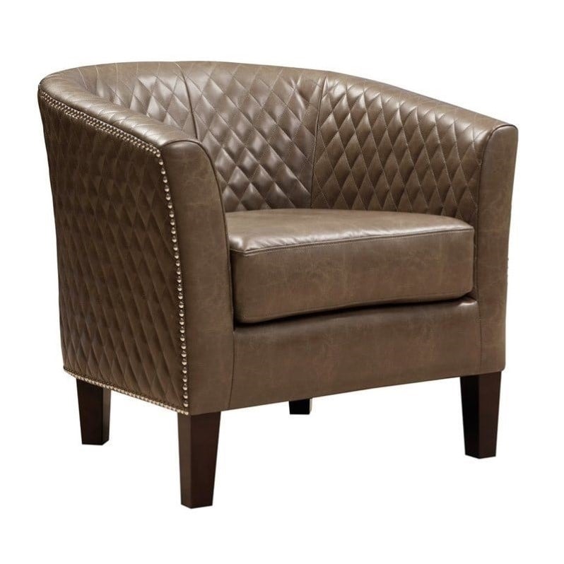 PRI Faux Leather Accent Chair in Brown - DS-2515-900-397