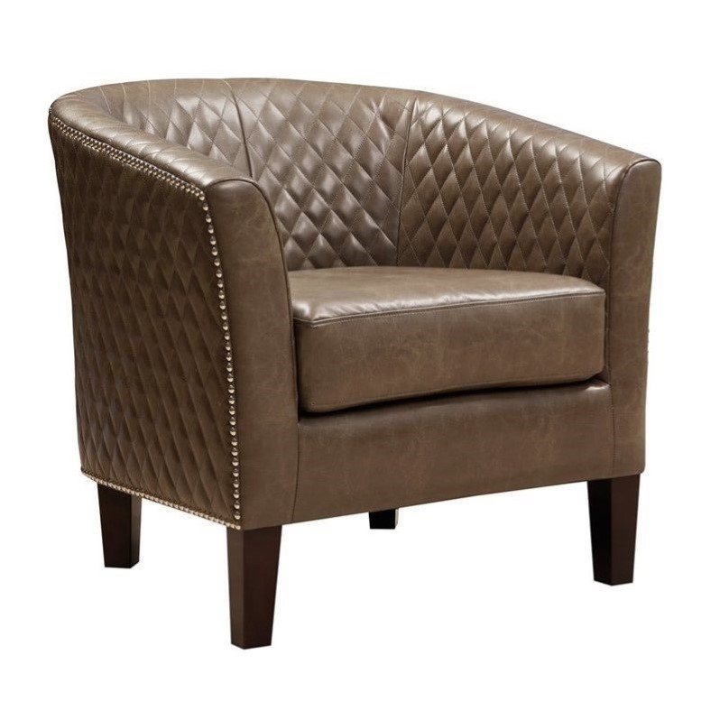 PRI Faux Leather Accent Chair in Brown - DS-2515-900-397