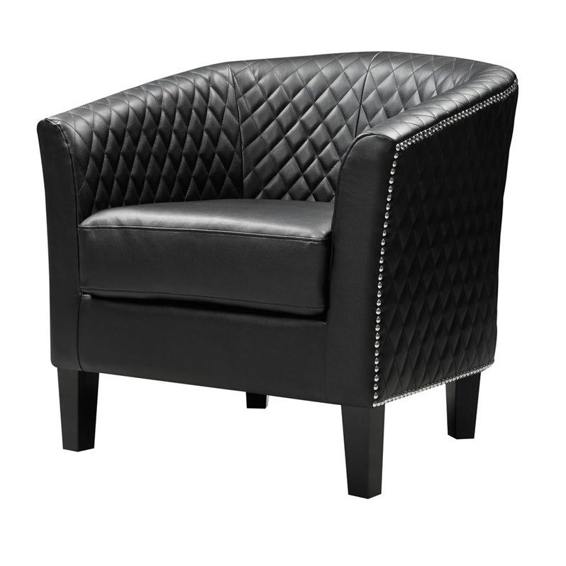 PRI Faux Leather Accent Chair in Black Cymax Business