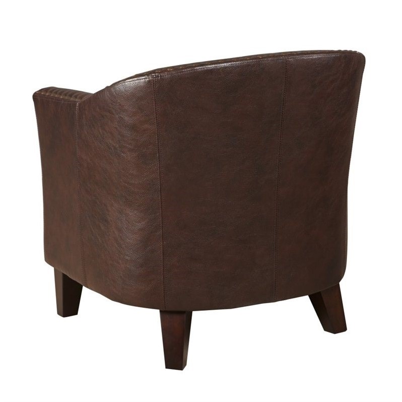 PRI Faux Leather Accent Chair in Brown Cymax Business