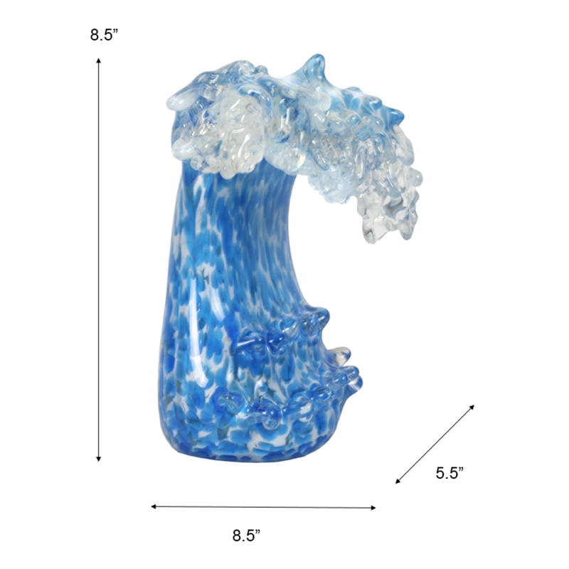 Dale Tiffany Laguna Wave Modern Art Glass Figurine in Azure Blue