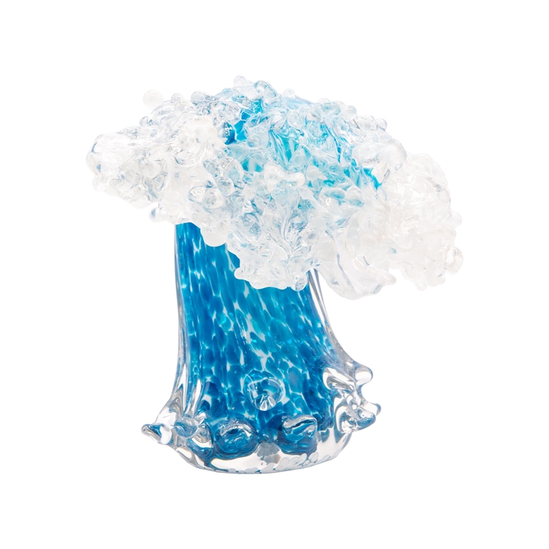 Dale Tiffany Laguna Wave Modern Art Glass Figurine in Azure Blue