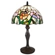 Dale Tiffany Floral Butterfly Resin & Art Glass Table Lamp in Dark Coffee