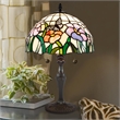Dale Tiffany Floral Butterfly Resin & Art Glass Table Lamp in Dark Coffee