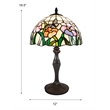 Dale Tiffany Floral Butterfly Resin & Art Glass Table Lamp in Dark Coffee