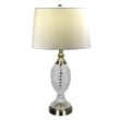 Dale Tiffany 1-Light Metal & Fabric Table Lamp in Antique Brass/Natural