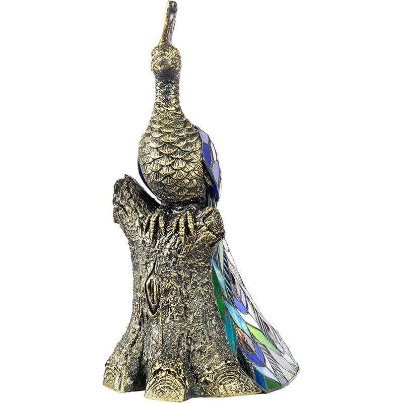 Dale Tiffany 1-Light Resin & Art Glass Accent Lamp in Bronze/Blue