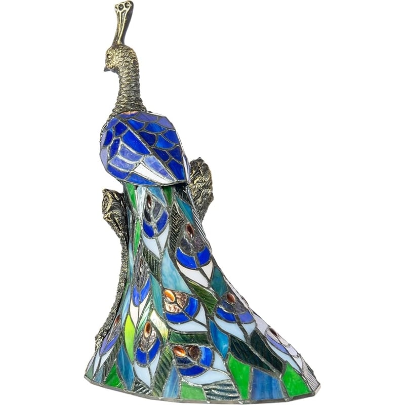 Dale Tiffany 1-Light Resin & Art Glass Accent Lamp in Bronze/Blue