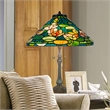 Dale Tiffany 2-Light Metal & Art Glass Table Lamp in Fieldstone/Sky Blue