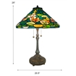 Dale Tiffany 2-Light Metal & Art Glass Table Lamp in Fieldstone/Sky Blue
