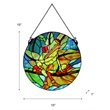 Dale Tiffany Savin Frog Art Glass Suncatcher in Green/Sky Blue