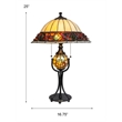 Dale Tiffany Metal & Art Glass Table Lamp in Antique Bronze/Beige
