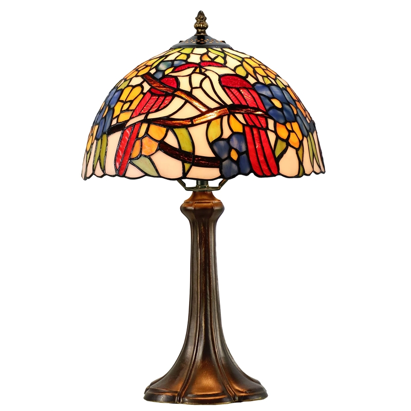 Dale Tiffany 1-Light Metal & Art Glass Table Lamp in Antique Bronze/Yellow