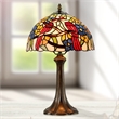 Dale Tiffany 1-Light Metal & Art Glass Table Lamp in Antique Bronze/Yellow