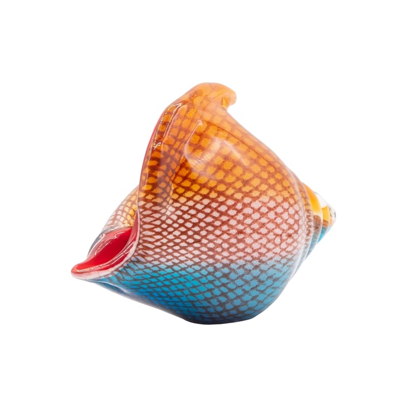 Dale Tiffany Oceanside Seashell Art Glass Figurine in Red/Gold
