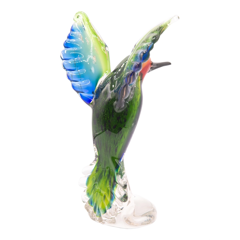 Dale Tiffany Hummingbird Modern Art Glass Figurine in Green/Blue